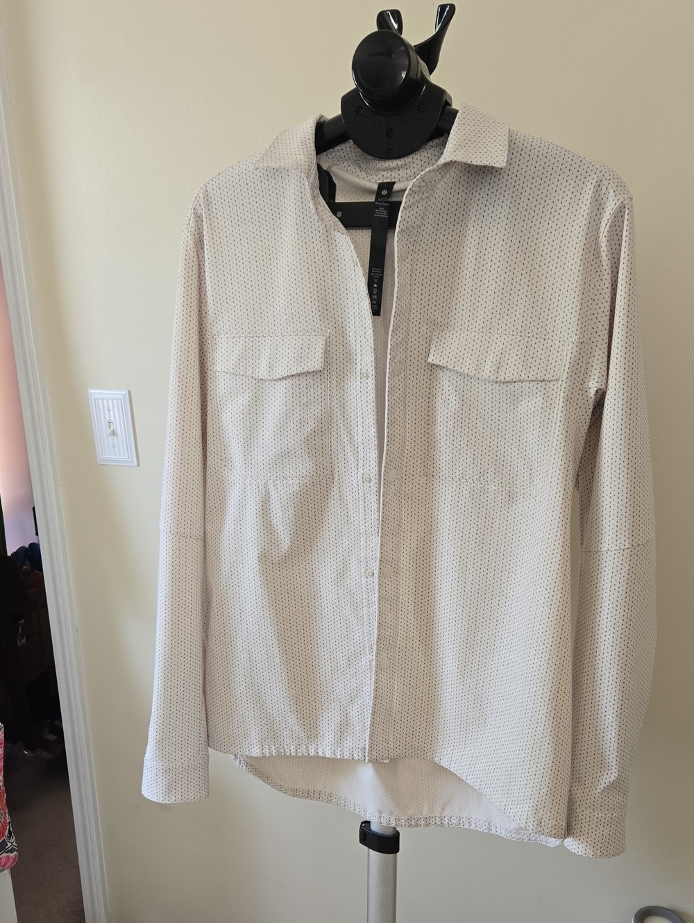 lululemon athletica Light Beige Micro-Dot Button-Down Shirt